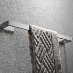 Bathroom Hardware Accessory Set Include Robe Hook, Towel Bar, Towel Holder, Toilet Paper Holder, Self-adhesive Brushed Stainless Steel Silvery