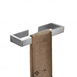 Bathroom Hardware Accessory Set Include Robe Hook, Towel Bar, Towel Holder, Toilet Paper Holder, Self-adhesive Brushed Stainless Steel Silvery