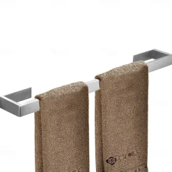 Bathroom Hardware Accessory Set Include Robe Hook, Towel Bar, Towel Holder, Toilet Paper Holder, Self-adhesive Brushed Stainless Steel Silvery