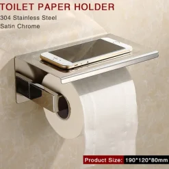 Bathroom Hardware Accessories Stainless Steel Wall Mounted Brushed Nickel Towel Bar Hand Towel Holder Toilet Paper Holder Robe Towel Hook Coat Hook Towel Bar (Bright Silver)