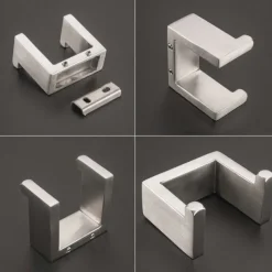 Bathroom Hardware Set 4 Pieces, SUS304 Stainless Steel Remodeled Wall Mounted Bathroom Accessories, Include 1 Robe Hook, 1 Towel Holder.1 Toilet Paper Holder,1 Toliet Brush Sets