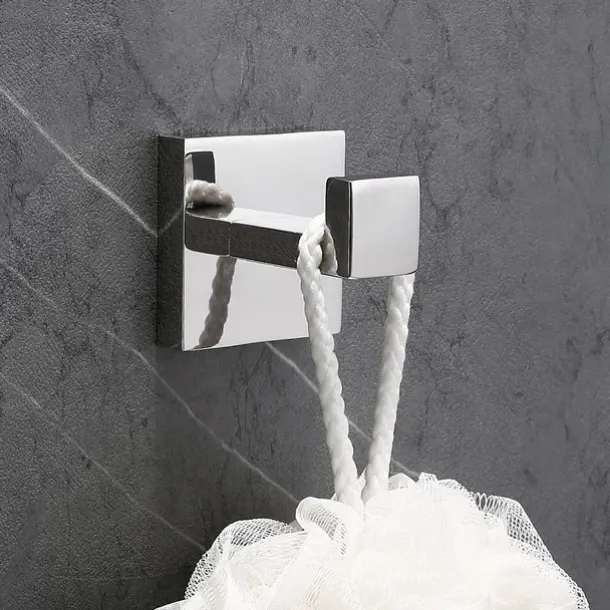 Bathroom Hardware Set 4 Pieces, SUS304 Stainless Steel Wall Mounted Bathroom Accessories, Include Robe Hook, Toilet Paper Holder, Towel Holder, Towel Bar