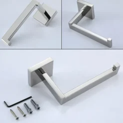 Bathroom Hardware Set 4 Pieces, SUS304 Stainless Steel Remodeled Wall Mounted Bathroom Accessories, Include 2 Robe Hook,1 Towel Bar,1 Toilet Paper Holder