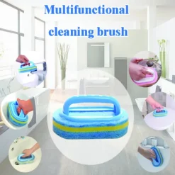 Bathroom Kitchen Cleaning Brush Toilet Glass Wall Bath Brush Handle Sponge Bottombathtub Ceramic Tools
