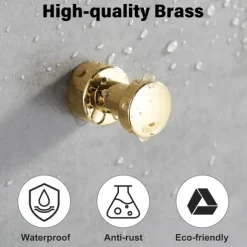 Bathroom Robe Hooks Brass, Wall Mounted Bathroom Towel Hook Coat Hook 3PCS/5PCS