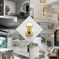 Bathroom Robe Hooks Brass, Wall Mounted Bathroom Towel Hook Coat Hook 3PCS/5PCS