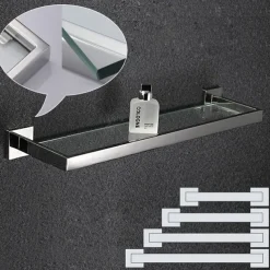Bathroom Shelf / Bath Ensemble Adjustable Length / New Design / Creative Contemporary / Modern Stainless Steel / Tempered Glass / Metal 1pc - Bathroom Wall Mounted