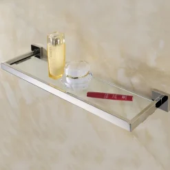 Bathroom Shelf / Bath Ensemble Adjustable Length / New Design / Creative Contemporary / Modern Stainless Steel / Tempered Glass / Metal 1pc - Bathroom Wall Mounted
