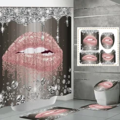 Bathroom Shower Curtain with 12 Hooks 180cm*180cm(70