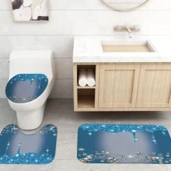 Bathroom Shower Curtain with 12 Hooks 180cm*180cm(70