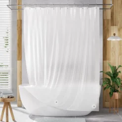Bathroom Shower Curtain Waterproof Plastic Shower Curtain Premium PEVA Non-Toxic with Rust Proof Grommets Clear 8G Bathroom Accessories
