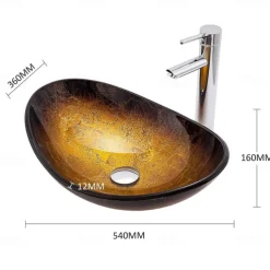 Bathroom Sink / Bathroom Faucet / Bathroom Mounting Ring Contemporary - Tempered Glass Rectangular Vessel Sink