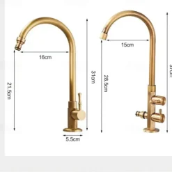 Bathroom Sink Faucet - Classic Antique Brass Mount Outside Single Handle One HoleBath Taps