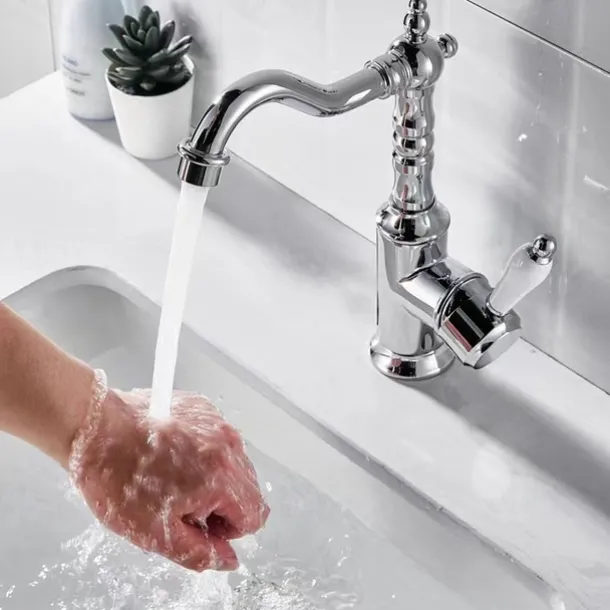 Bathroom Sink Faucet - Classic Electroplated Centerset Single Handle One HoleBath Taps