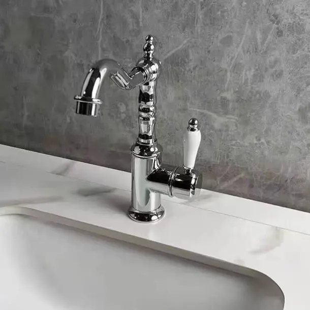 Bathroom Sink Faucet - Classic Electroplated Centerset Single Handle One HoleBath Taps