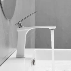 Bathroom Sink Faucet - Classic / Waterfall Nickel Brushed / Electroplated / Painted Finishes Centerset Single Handle One HoleBath Taps