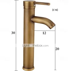 Bathroom Sink Faucet - Classic Antique Brass Centerset Single Handle One HoleBath Taps