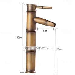 Bathroom Sink Faucet - Classic Antique Brass Centerset Single Handle One HoleBath Taps