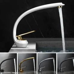 Bathroom Sink Faucet - Classic Electroplated / Painted Finishes Centerset Single Handle One HoleBath Taps