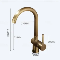 Bathroom Sink Faucet - Classic Antique Brass Centerset Single Handle One HoleBath Taps