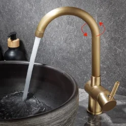 Bathroom Sink Faucet - Classic Antique Brass Centerset Single Handle One HoleBath Taps