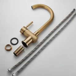 Bathroom Sink Faucet - Classic Antique Brass Centerset Single Handle One HoleBath Taps