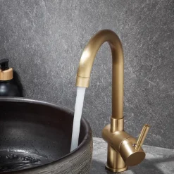 Bathroom Sink Faucet - Classic Antique Brass Centerset Single Handle One HoleBath Taps