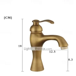 Bathroom Sink Faucet - Classic Antique Brass Centerset Single Handle One HoleBath Taps