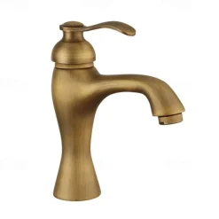 Bathroom Sink Faucet - Classic Antique Brass Centerset Single Handle One HoleBath Taps