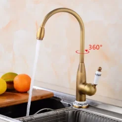 Bathroom Sink Faucet - FaucetSet / Widespread Antique Brass Centerset Single Handle One HoleBath Taps