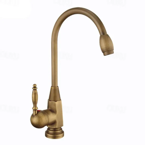 Bathroom Sink Faucet - FaucetSet / Widespread Antique Brass Centerset Single Handle One HoleBath Taps