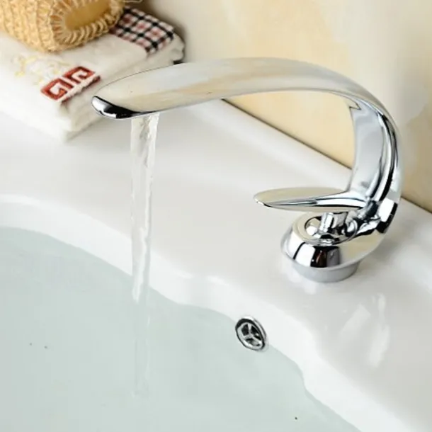 Bathroom Sink Faucet - FaucetSet Chrome Centerset One Hole / Single Handle One HoleBath Taps