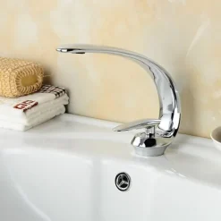 Bathroom Sink Faucet - FaucetSet Chrome Centerset One Hole / Single Handle One HoleBath Taps