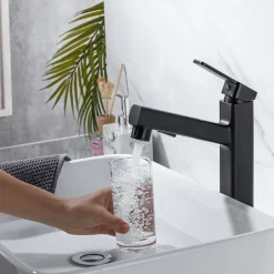 Bathroom Sink Faucet - Pull out / Pullout Spray Electroplated Centerset Single Handle One HoleBath Taps