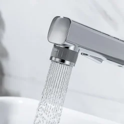 Bathroom Sink Faucet - Pull out / Pullout Spray Electroplated Centerset Single Handle One HoleBath Taps