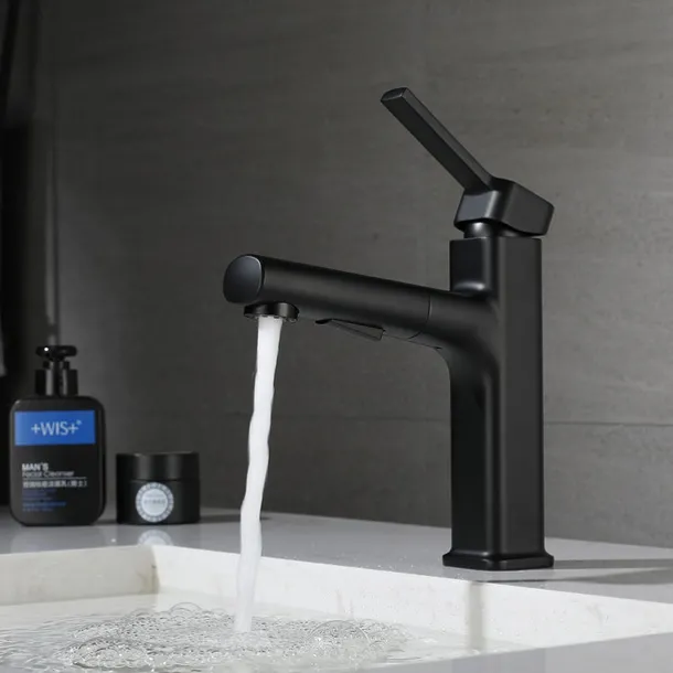 Bathroom Sink Faucet - Pull out / Classic Electroplated Centerset Single Handle One HoleBath Taps