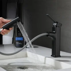 Bathroom Sink Faucet - Pull out / Classic Electroplated Centerset Single Handle One HoleBath Taps