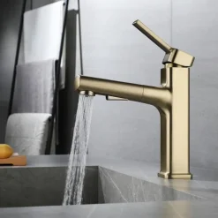 Bathroom Sink Faucet - Pull out / Classic Electroplated Centerset Single Handle One HoleBath Taps