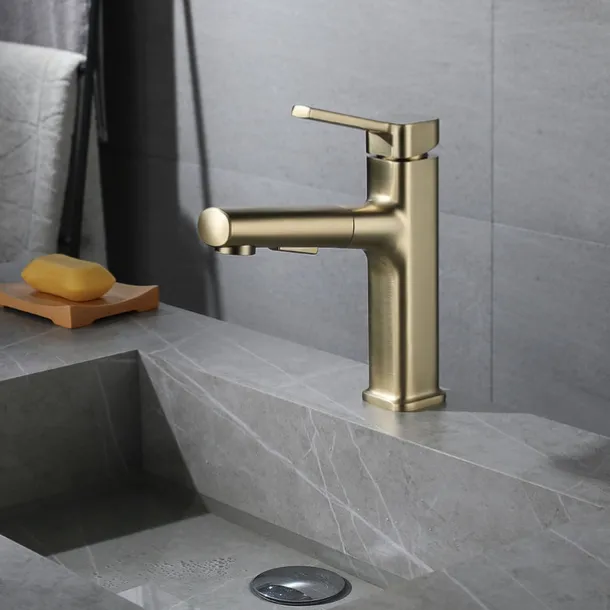 Bathroom Sink Faucet - Pull out / Classic Electroplated Centerset Single Handle One HoleBath Taps