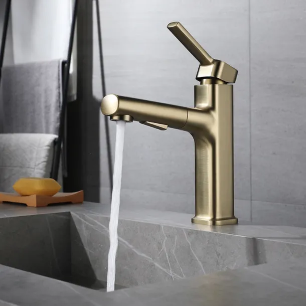 Bathroom Sink Faucet - Pull out / Classic Electroplated Centerset Single Handle One HoleBath Taps