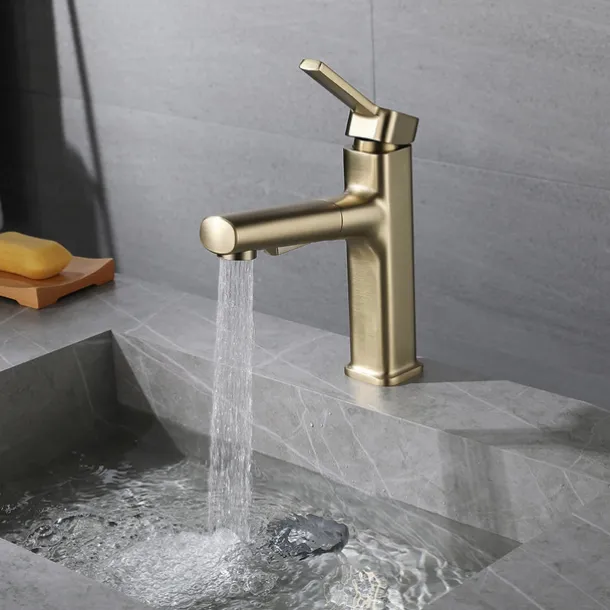 Bathroom Sink Faucet - Pull out / Classic Electroplated Centerset Single Handle One HoleBath Taps