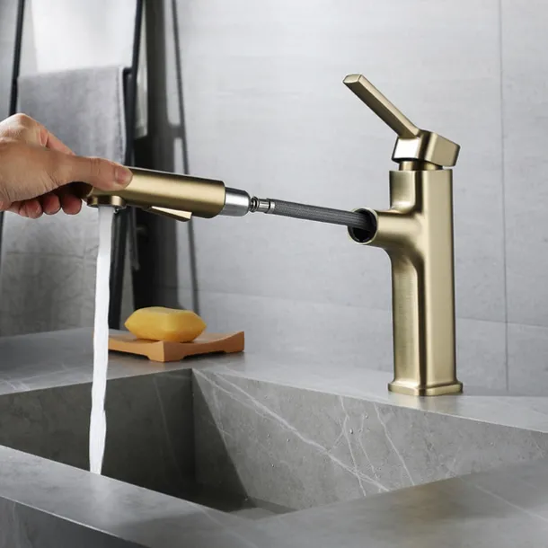 Bathroom Sink Faucet - Pull out / Classic Electroplated Centerset Single Handle One HoleBath Taps