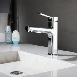 Bathroom Sink Faucet - Pull out / Classic Electroplated Centerset Single Handle One HoleBath Taps