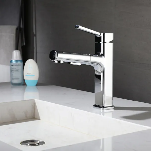 Bathroom Sink Faucet - Pull out / Classic Electroplated Centerset Single Handle One HoleBath Taps