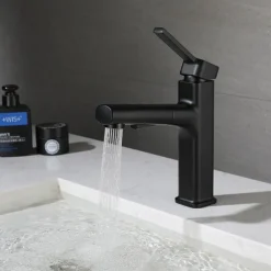 Bathroom Sink Faucet - Pull out / Classic Electroplated Centerset Single Handle One HoleBath Taps