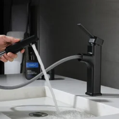 Bathroom Sink Faucet - Pull out / Classic Electroplated Centerset Single Handle One HoleBath Taps