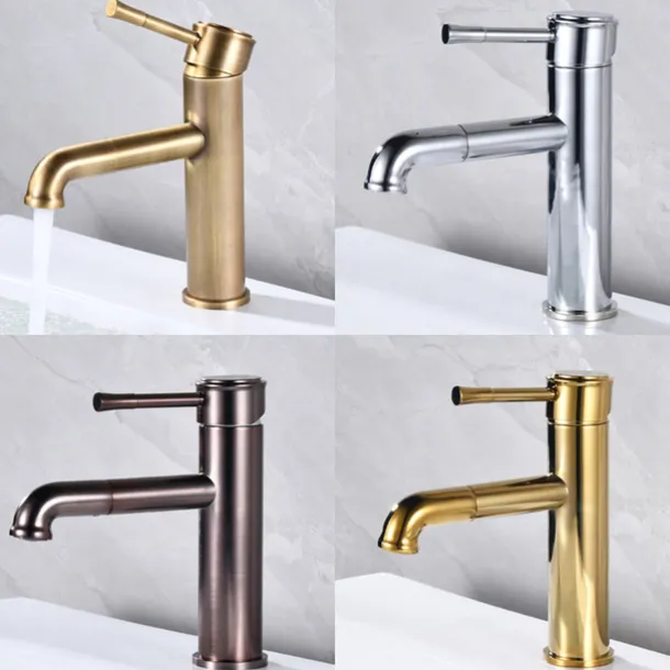 Bathroom Sink Faucet - Pull Out Oil-Rubbed Bronze / Antique Brass Centerset Single Handle One Holebath Taps