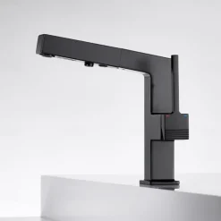 Bathroom Sink Faucet - Pull out / Classic / Pullout Spray Chrome / Nickel Brushed / Electroplated Centerset Single Handle One HoleBath Taps