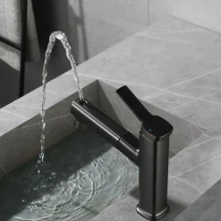 Bathroom Sink Faucet - Pull out Electroplated Centerset Single Handle One HoleBath Taps