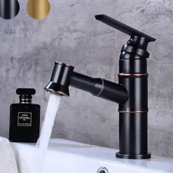 Bathroom Sink Faucet - Pull out Oil-rubbed Bronze / Antique Brass Centerset Single Handle One HoleBath Taps